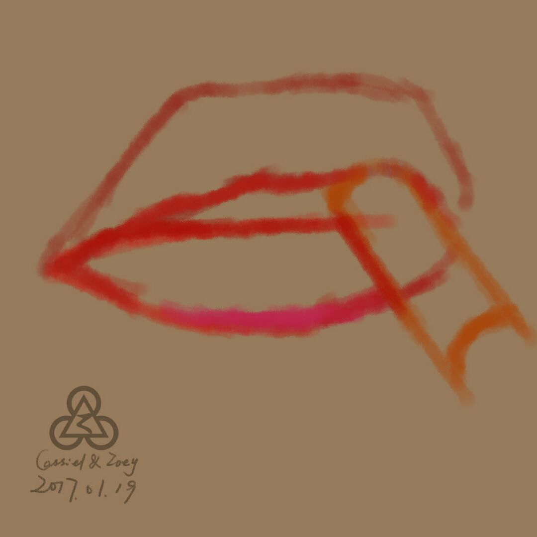 干燥的嘴唇绘画 第1步
