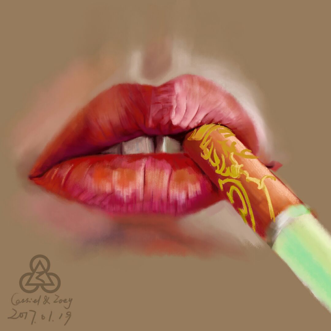 干燥的嘴唇绘画 第12步