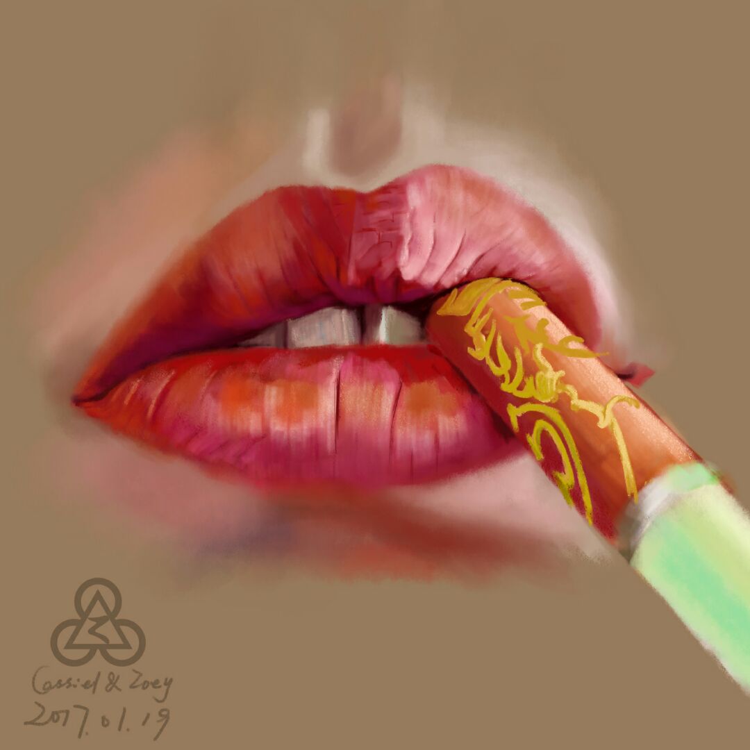 干燥的嘴唇绘画 第13步