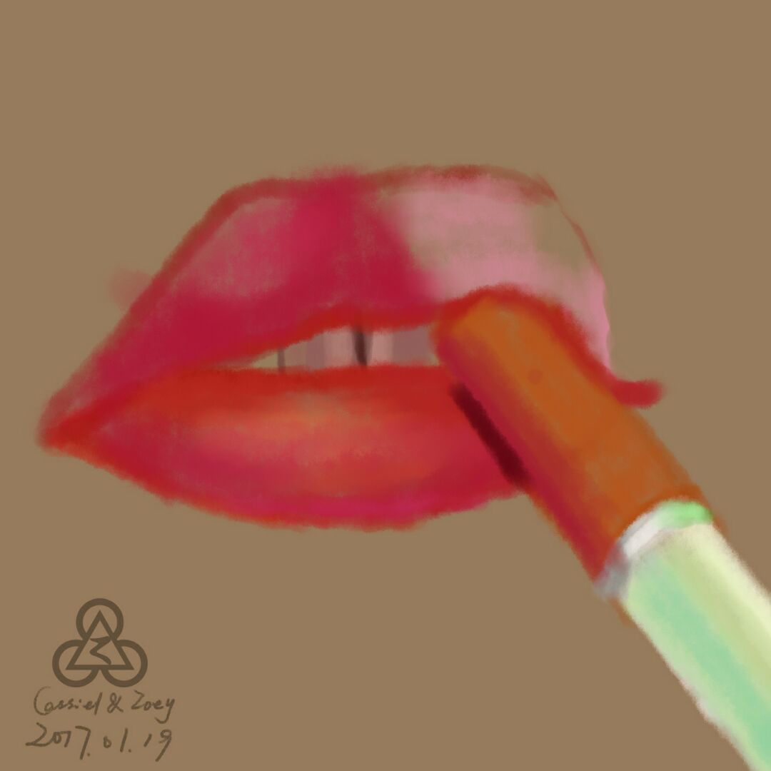 干燥的嘴唇绘画 第2步