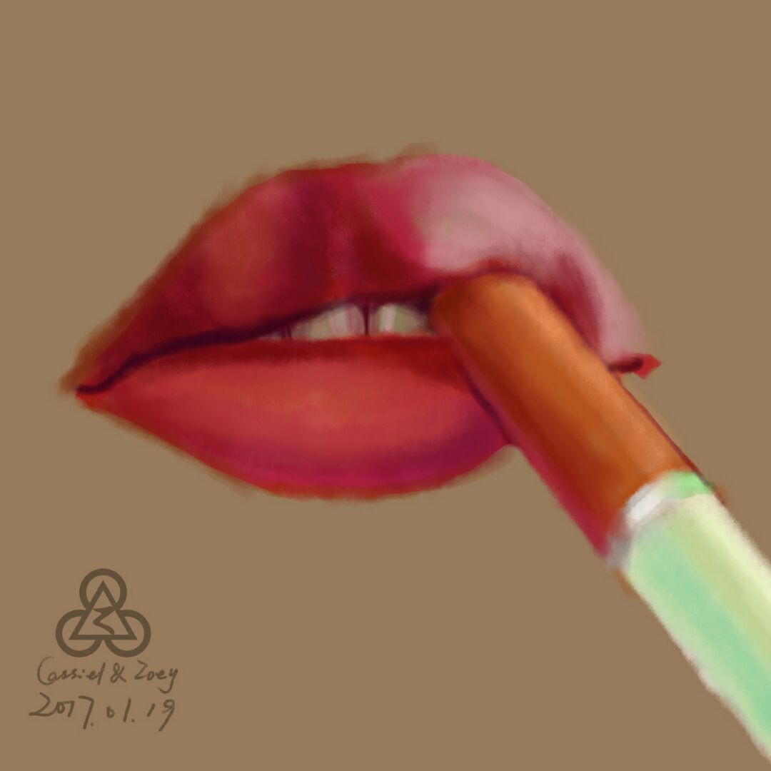 干燥的嘴唇绘画 第3步