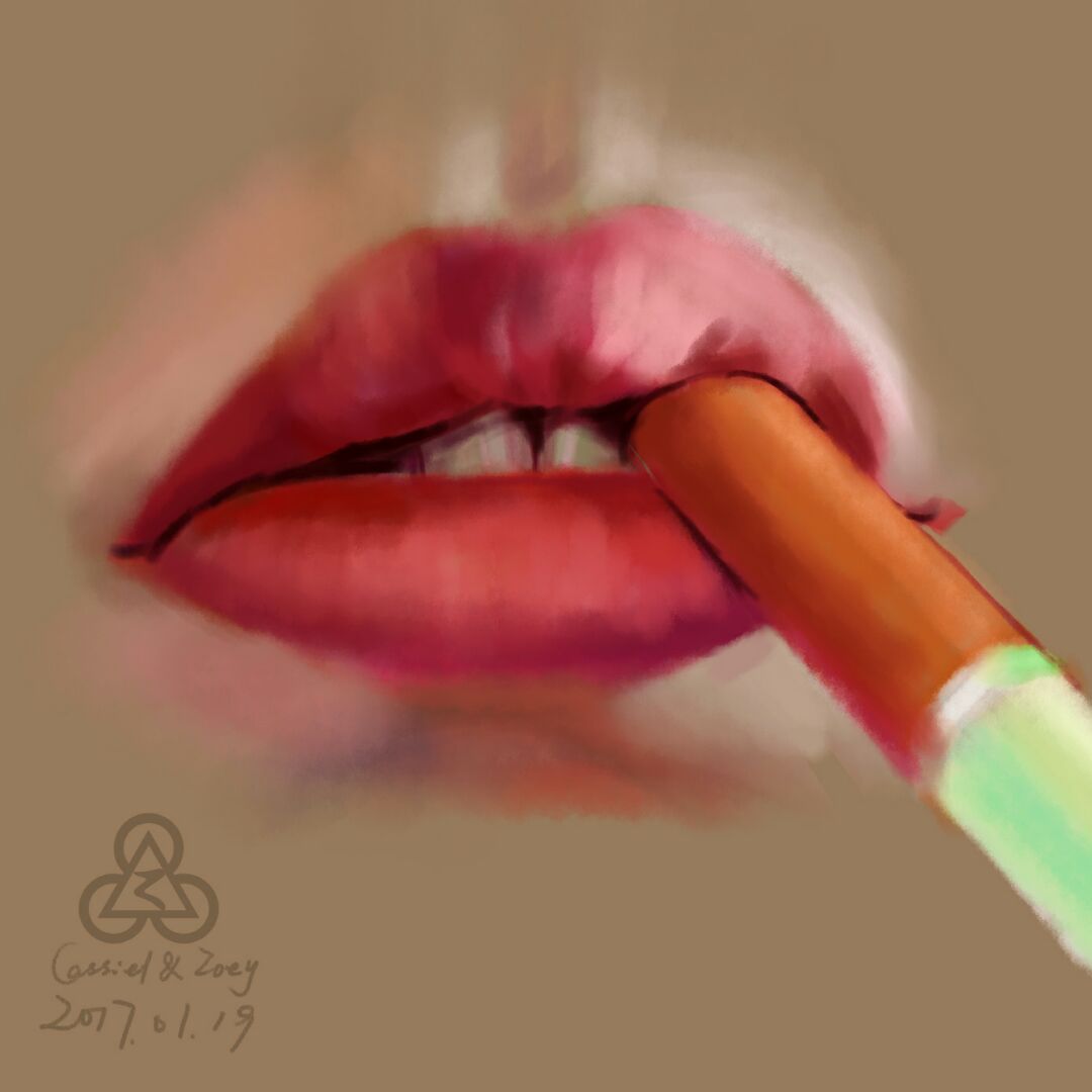 干燥的嘴唇绘画 第4步