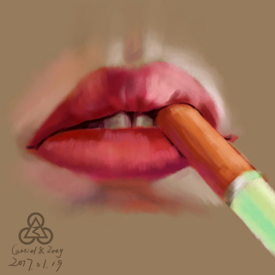 干燥的嘴唇绘画 第5步