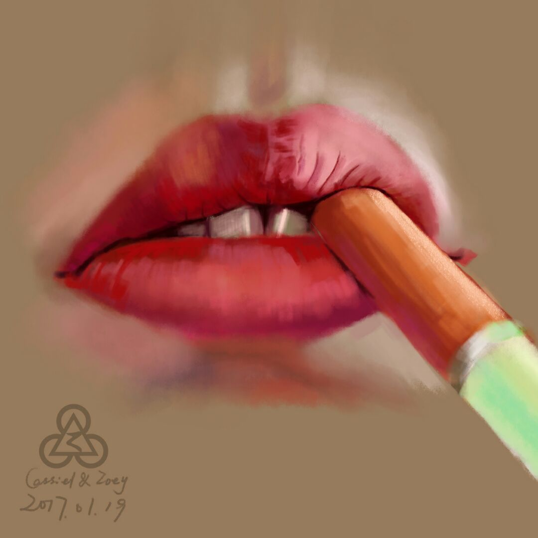 干燥的嘴唇绘画 第6步