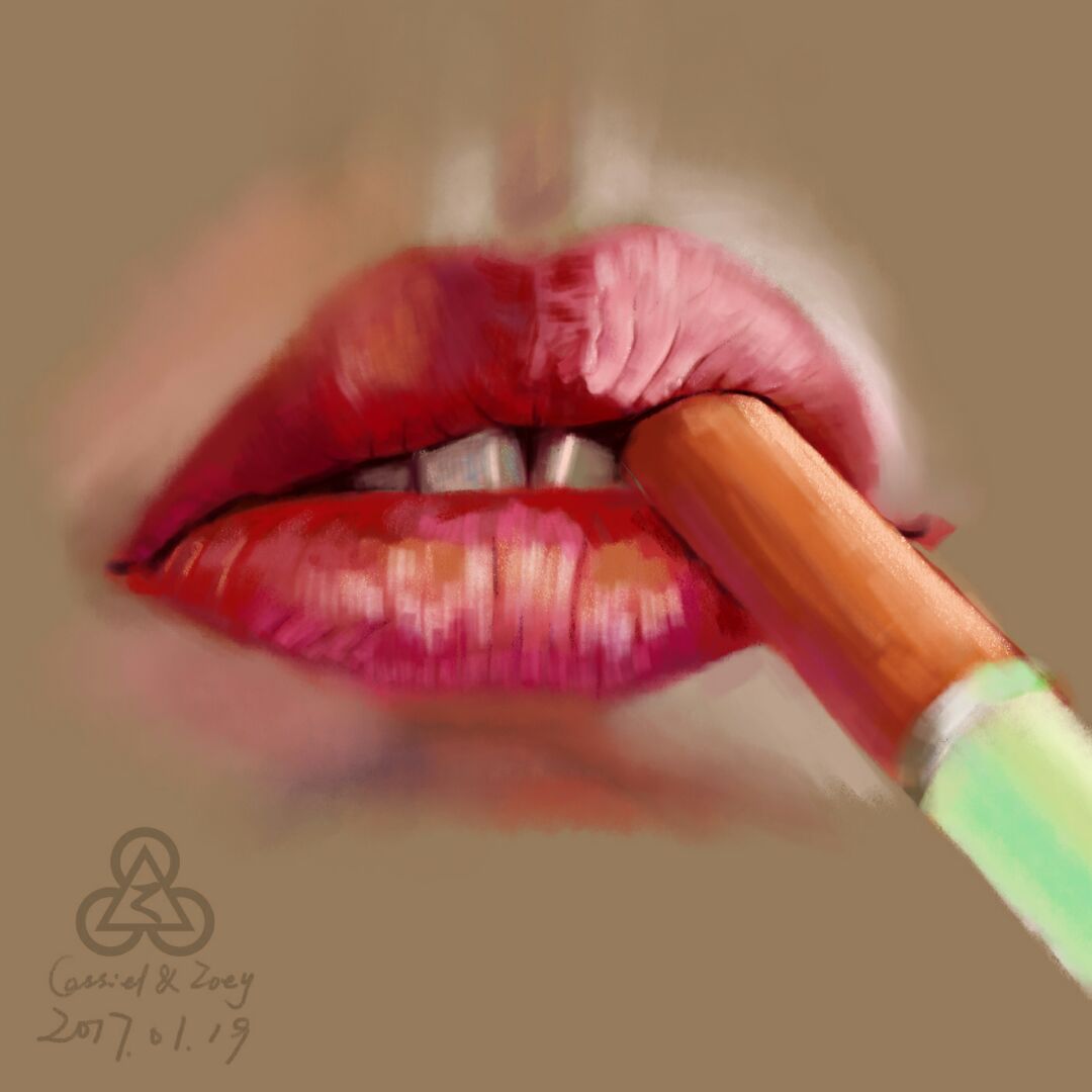 干燥的嘴唇绘画 第7步