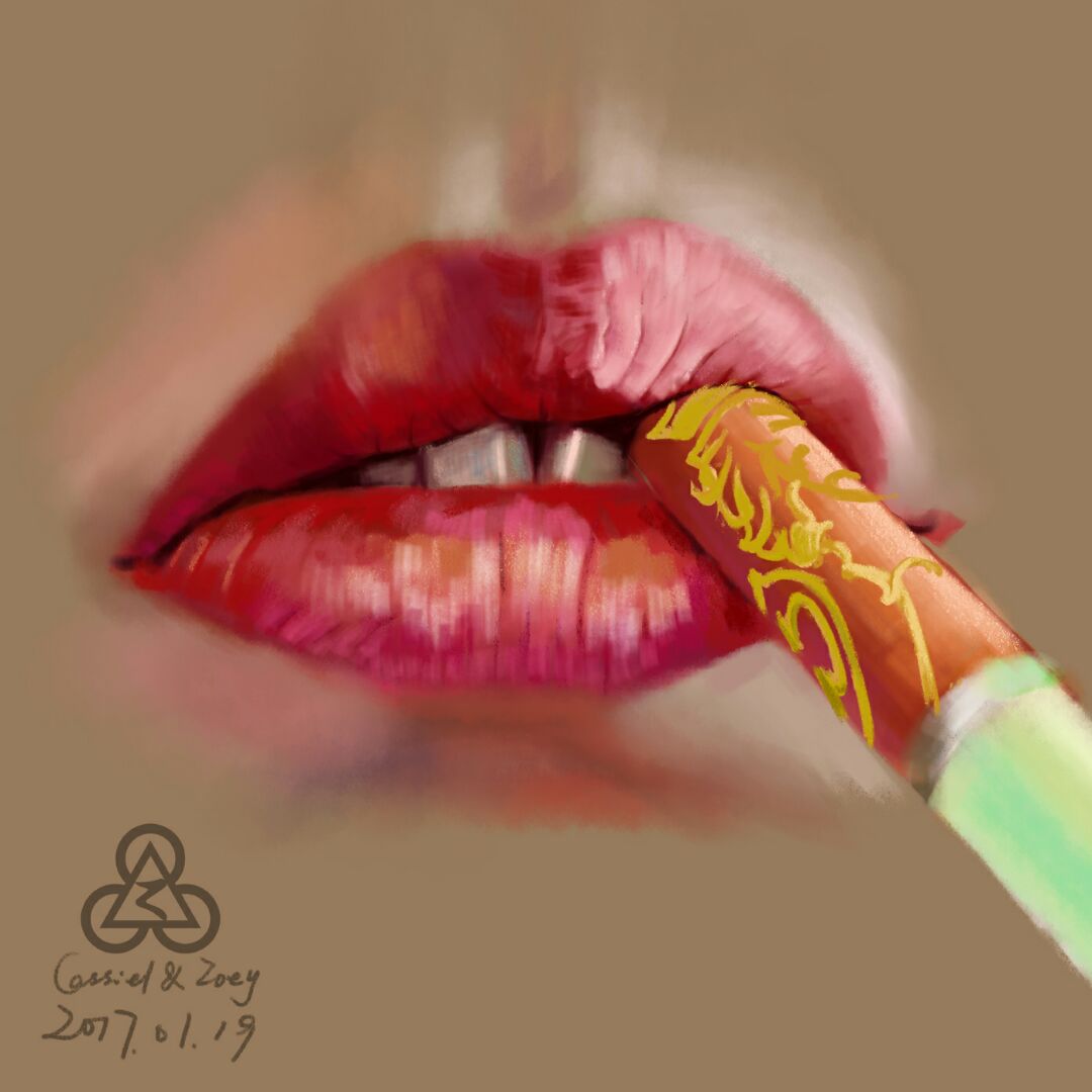 干燥的嘴唇绘画 第8步