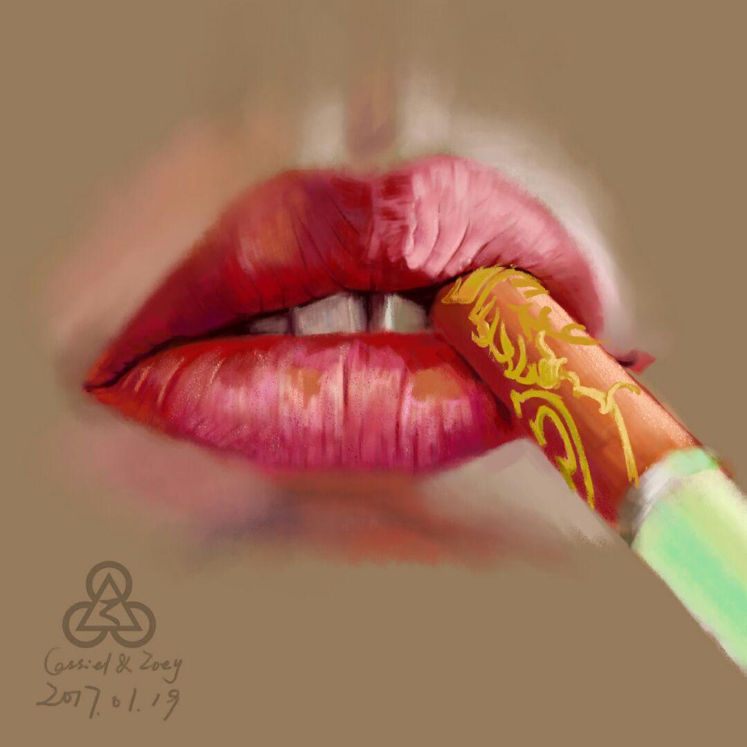 干燥的嘴唇绘画 第9步