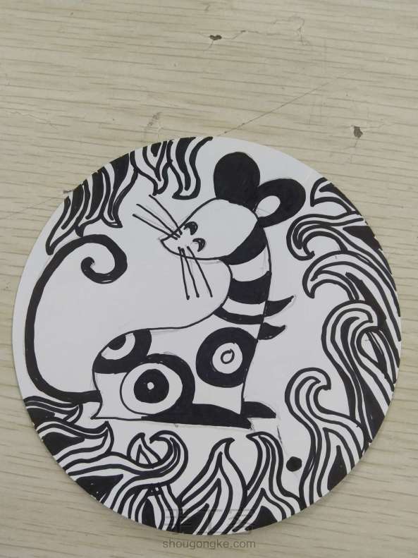 十二生肖圆形装饰画一鼠