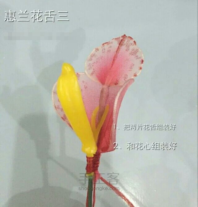 丝网花之蝴蝶兰 第4步