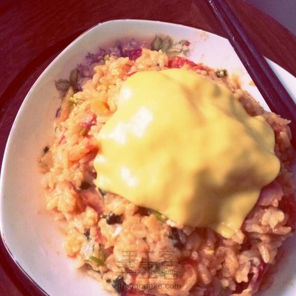 鲜虾培根芝士烫饭