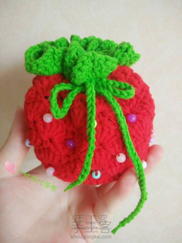 草莓束口袋
