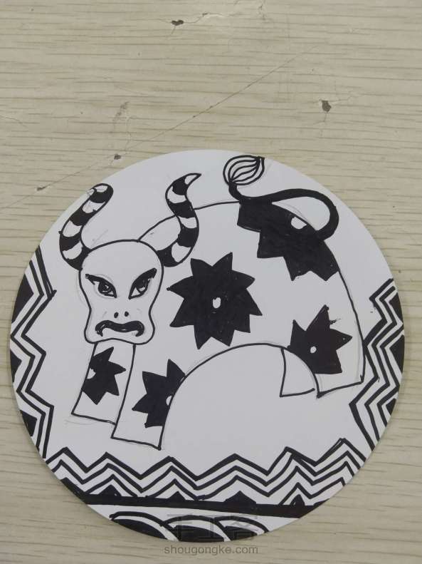 十二生肖圆形装饰画一牛