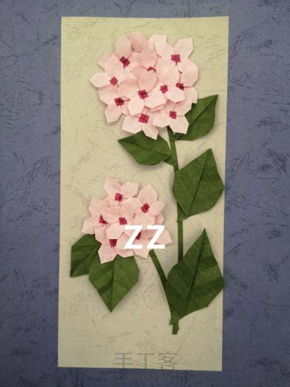 折纸贴画绣球花
