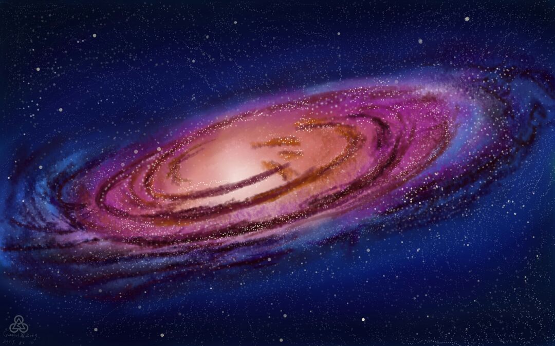 手绘璀璨星空之仙女座漩涡星云 第12步