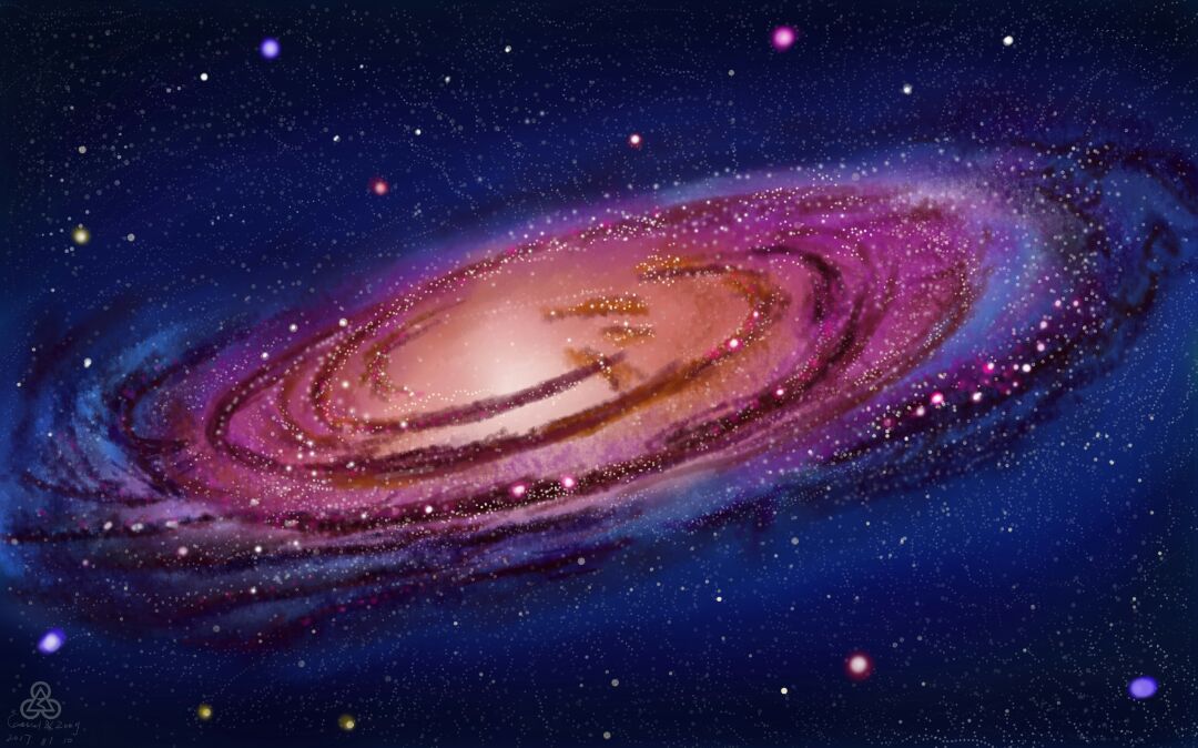 手绘璀璨星空之仙女座漩涡星云 第13步