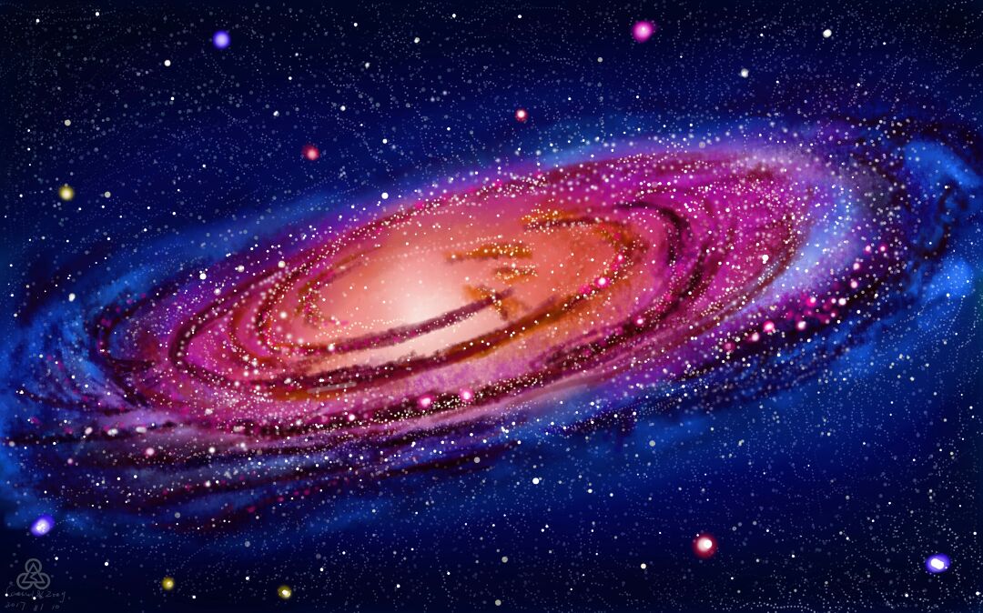 手绘璀璨星空之仙女座漩涡星云 第16步