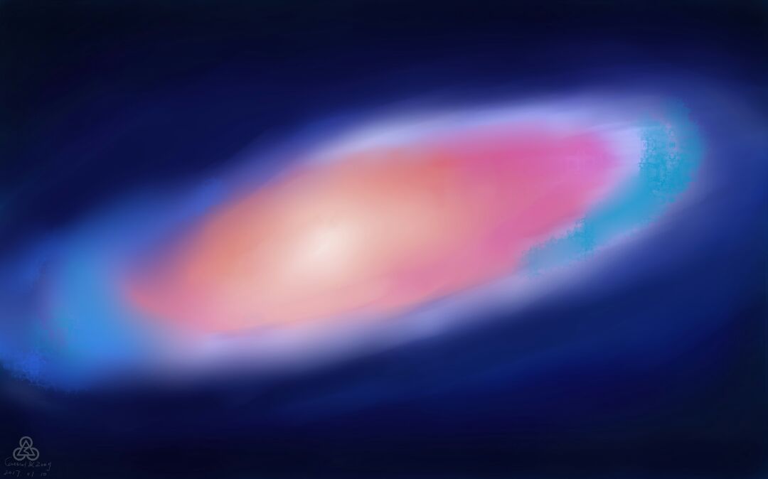 手绘璀璨星空之仙女座漩涡星云 第4步