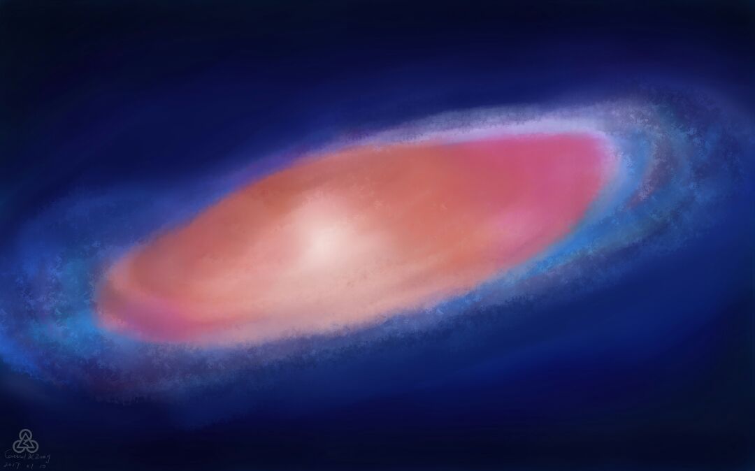 手绘璀璨星空之仙女座漩涡星云 第5步