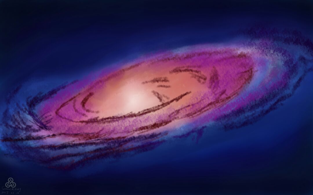 手绘璀璨星空之仙女座漩涡星云 第6步