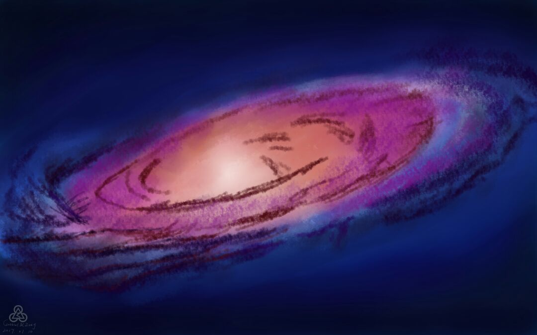 手绘璀璨星空之仙女座漩涡星云 第7步