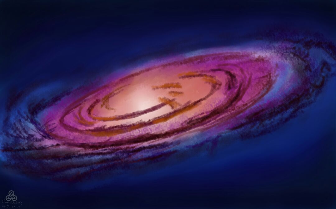 手绘璀璨星空之仙女座漩涡星云 第8步