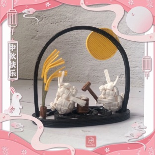 中秋节，创意纸藤课程—月宫玉兔制作月饼