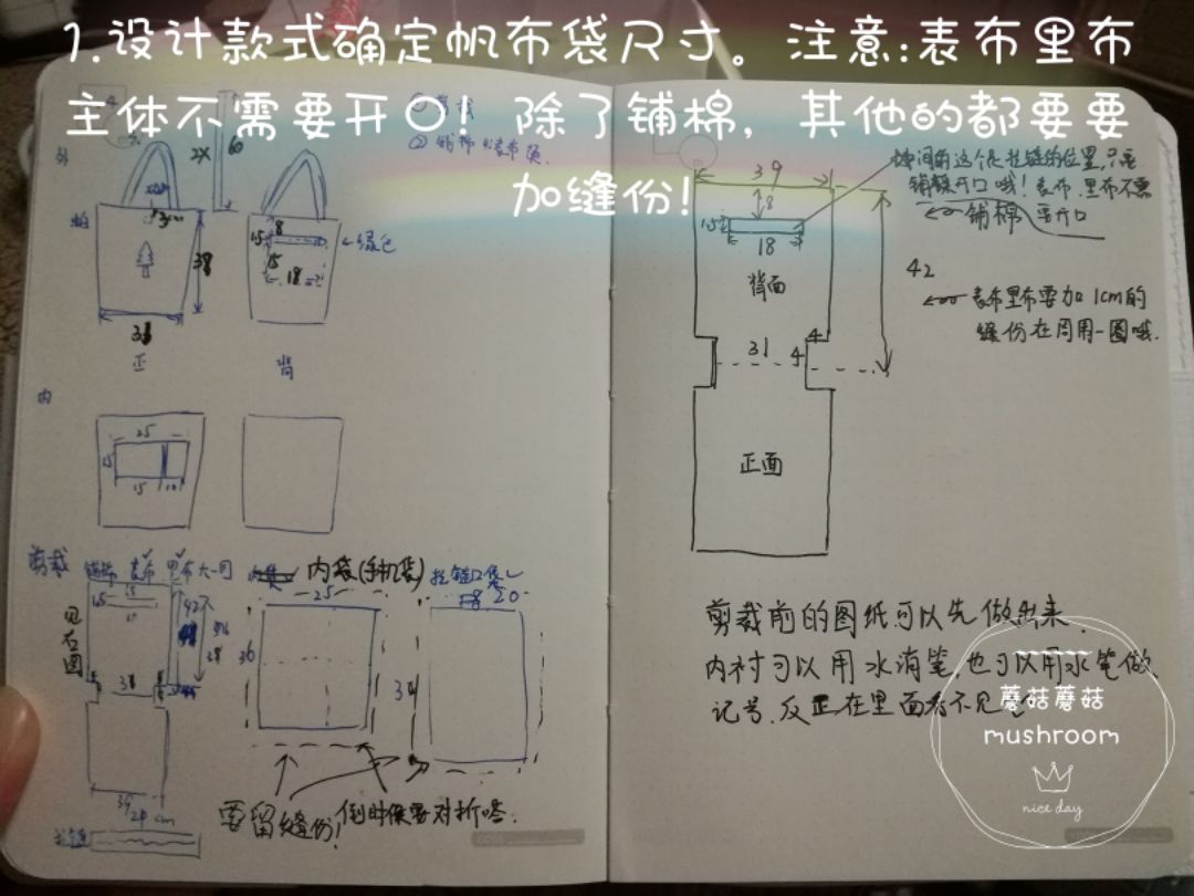 一颗松树——清新帆布袋 第1步