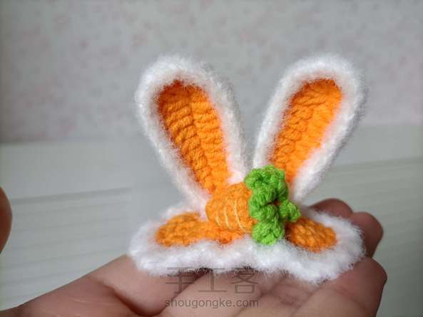 钩针胡萝卜兔发夹