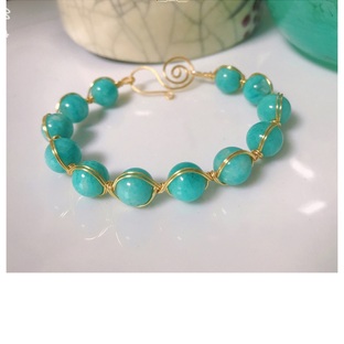 天河石珠串改手镯绕线手镯