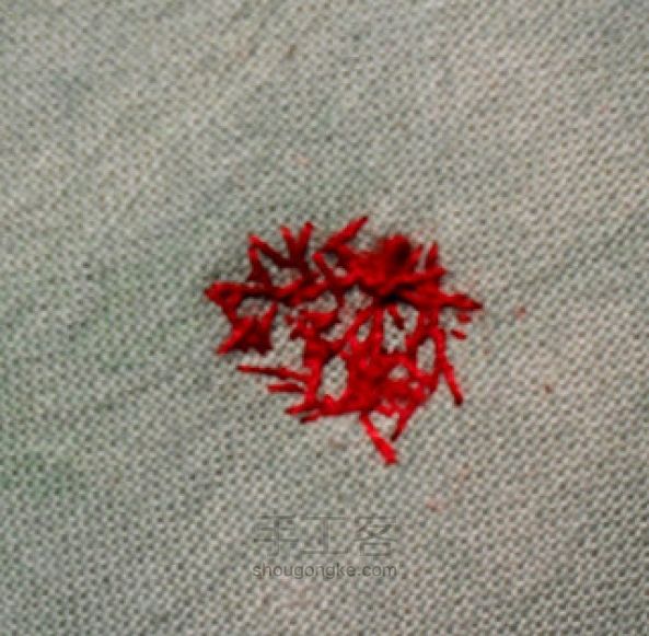 串珠立体刺绣红莓 第7步