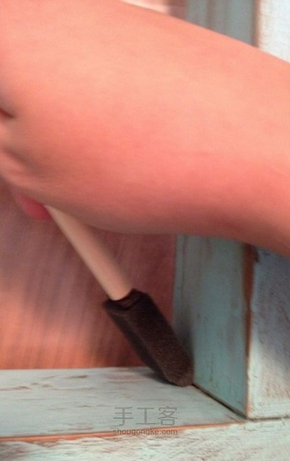 DIY手工教程：木架子复古做旧 第16步