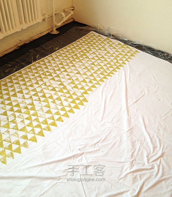 自己染现代感几何窗帘教程，跟切西瓜一样简单 第2步