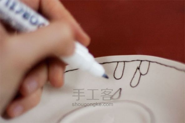 手绘陶瓷杯陶瓷盘教程 第5步