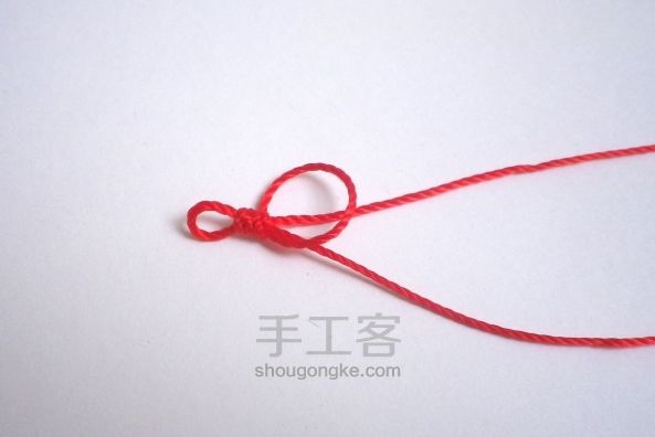 【编绳】九乘金刚结红手绳-简单版 第1步