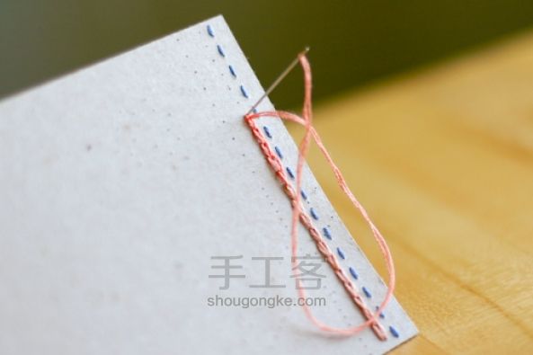 一些针线的甜蜜话语，手绣的卡片教程 第4步