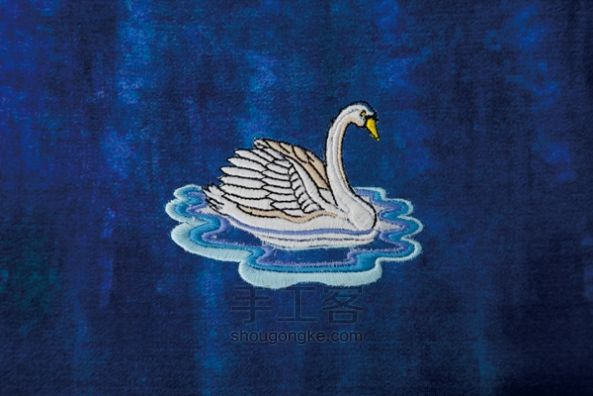 旧裙子改造天鹅刺绣托特包教程 第5步