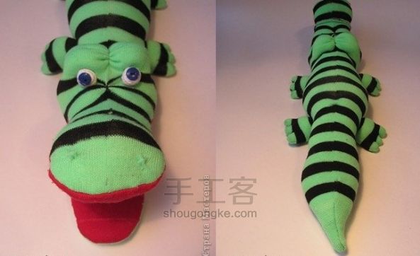 DIY袜子制作可爱的鳄鱼宝宝 第2步