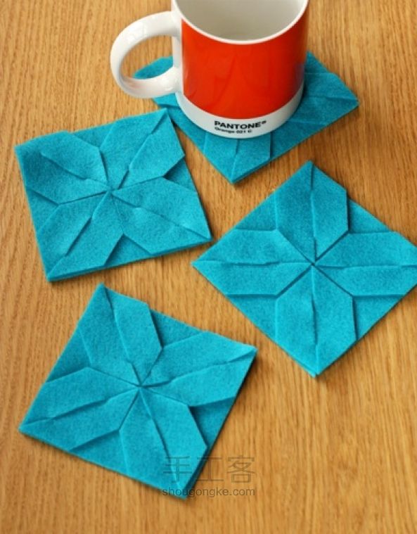 教你如何DIY几何图形不织布杯垫 第1步