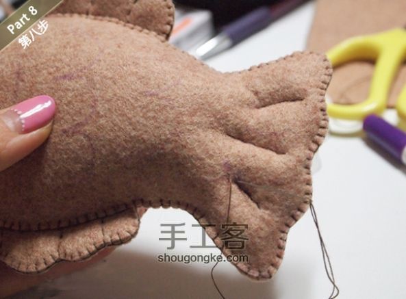 DIY卡哇伊和风鲤鱼公仔 第8步