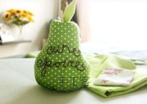 可爱的鸭梨摆件布艺diy图片教程 第2步