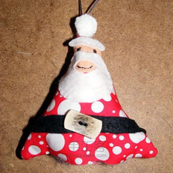 可爱的圣诞老人和企鹅玩偶挂件缝制教程 含DIY纸样 第5步