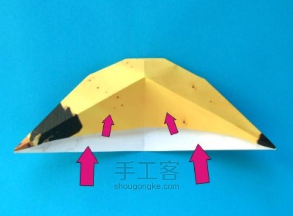 水果折纸教程—逼真的香蕉折纸 第17步