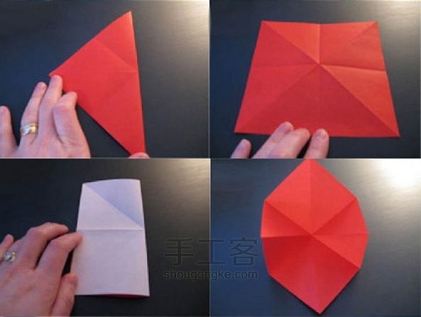 可以做书签的爱心折纸 天使心折纸图解 第2步