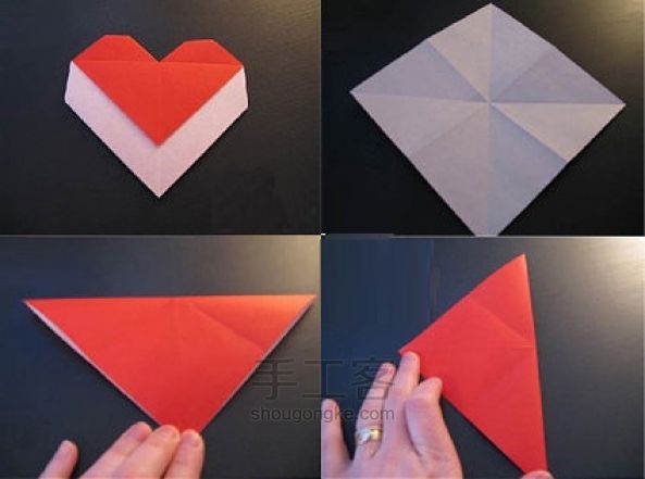 可以做书签的爱心折纸 天使心折纸图解 第1步