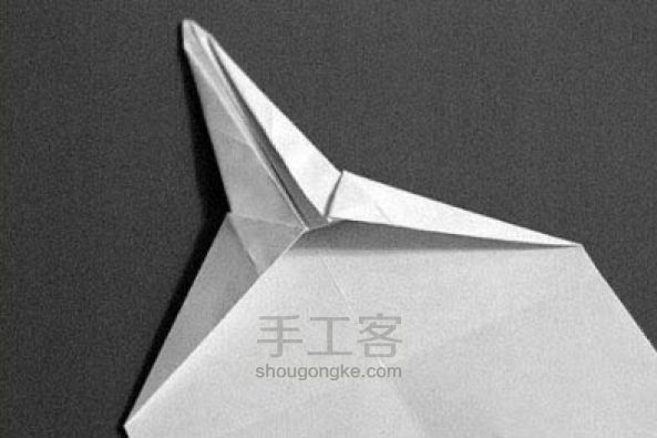 纸飞机的折法 一款复杂的战斗机折纸DIY图解 第9步