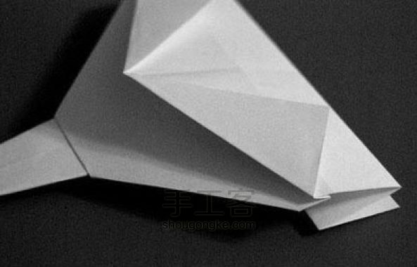 纸飞机的折法 一款复杂的战斗机折纸DIY图解 第15步