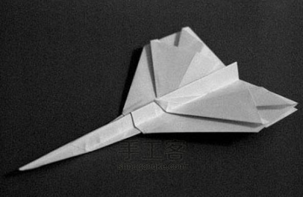 纸飞机的折法 一款复杂的战斗机折纸DIY图解 第20步
