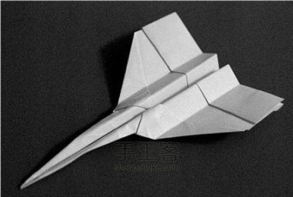 纸飞机的折法 一款复杂的战斗机折纸DIY图解 第21步