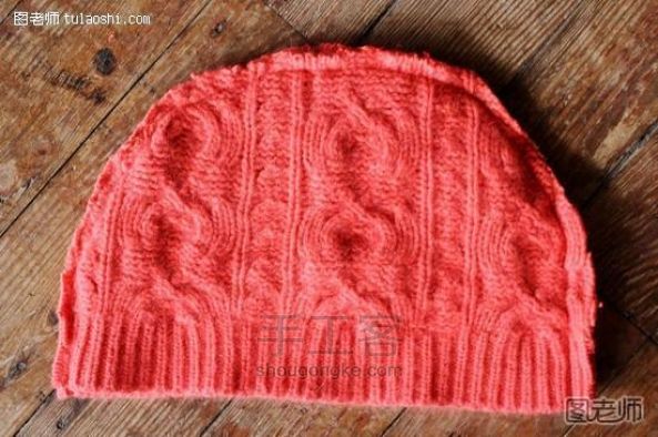 旧毛衣改造 教你把旧毛衣做成漂亮时尚的帽子 第5步
