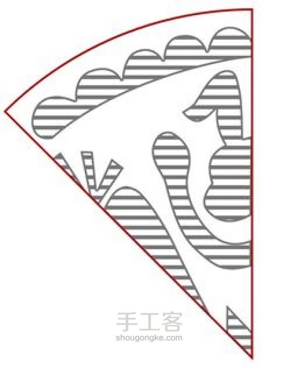 剪纸团花图案 两款团花剪纸图解教程 第3步